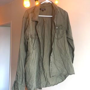 Kaki button down shirt